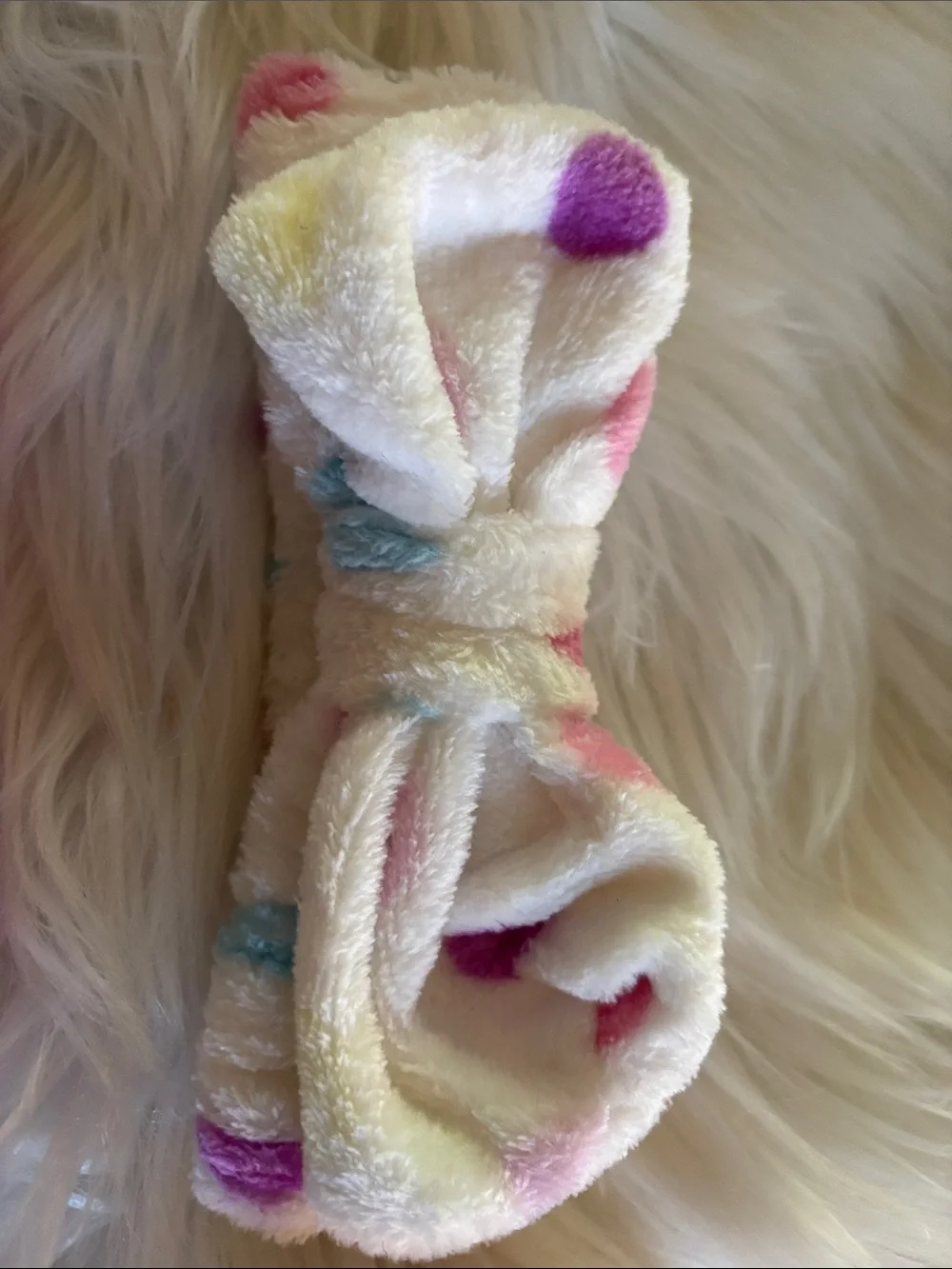 New set of 8 Multi-Colored Plush Bow Headbands.